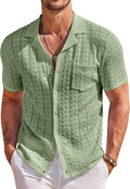 Men's Knit Button Down Short Sleeve Polo - Breathable Summer Top