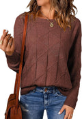 EVALESS Casual Crewneck Sweater for Women - Lightweight Fall Staple is