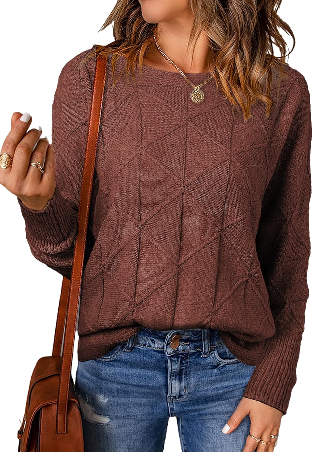 EVALESS Casual Crewneck Sweaters for Women Fall Winter 2025