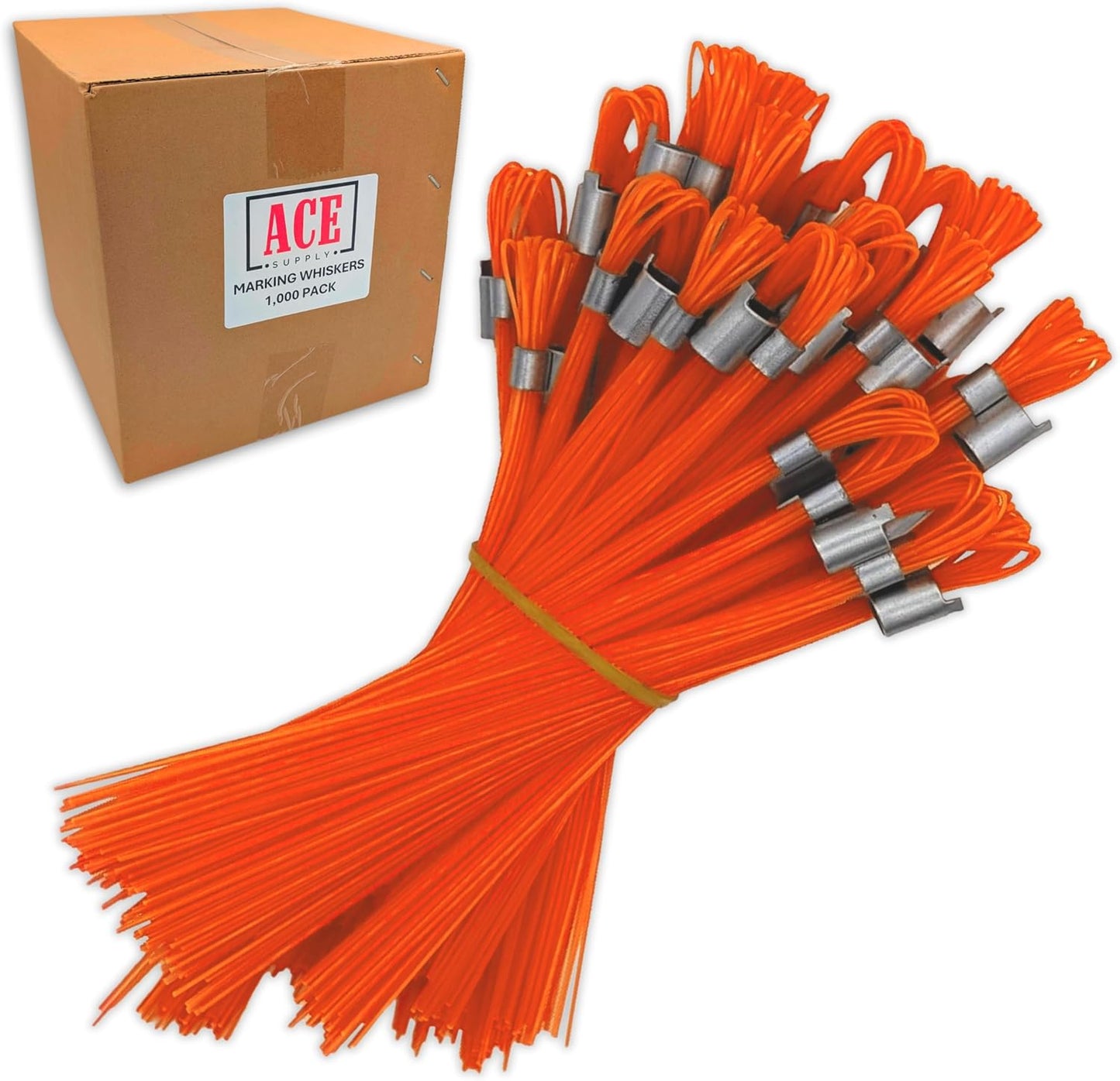 Durable Orange Marking Whiskers - 1000 Pack for Surveying