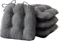 Chair Cushions for Dining Chairs Set of 4 Dark Gray - Thick 4in Memory