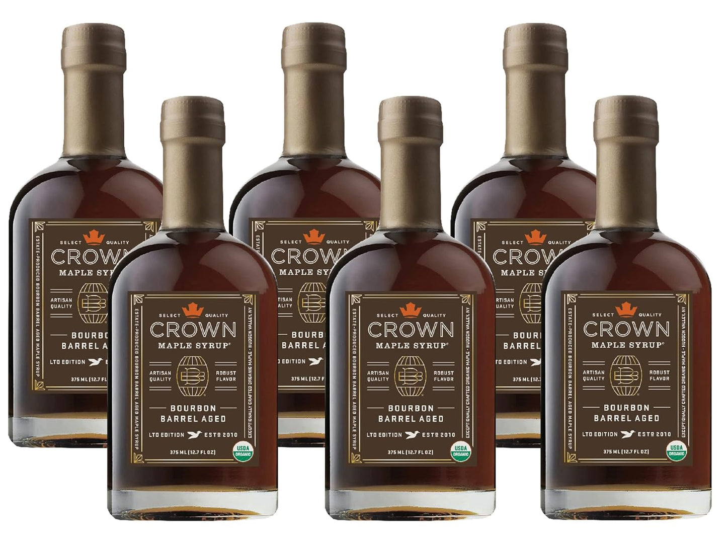 Crown Maple Bourbon Barrel Aged Organic Maple Syrup for Pancakes