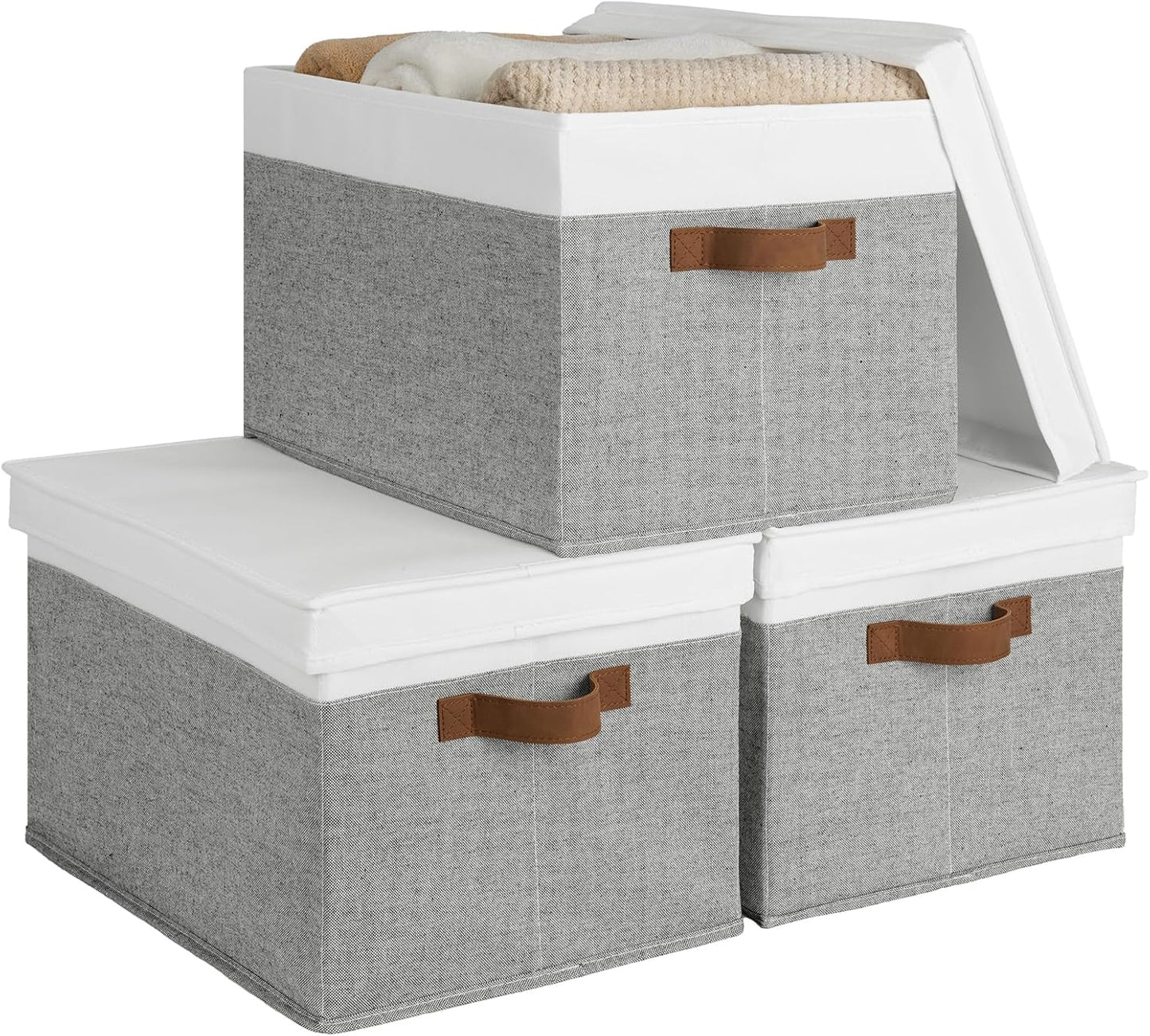 StorageWorks Storage Bins with Lids for Stylish Organization