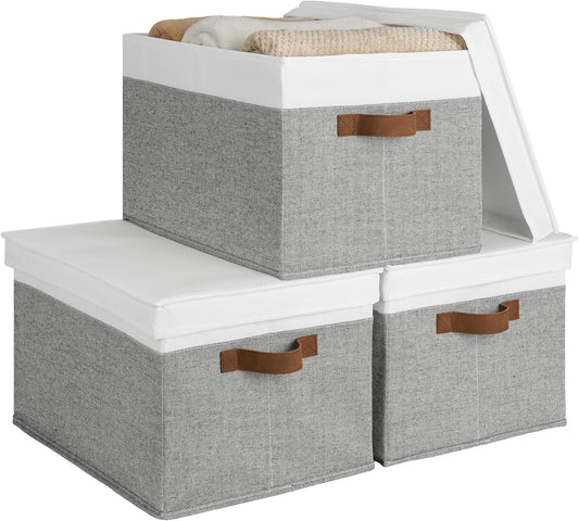 StorageWorks Storage Bins with Lids for Stylish Organization