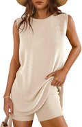 Womens 2 Piece Short Sets Summer Knit Lounge Sets - Lightweight Beach