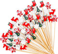 Bamboo Christmas Cocktail Picks - Festive Party Decor!