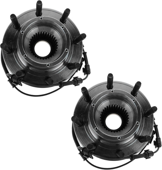 TRQ Front Wheel Bearing & Hub Assembly Set for Ford F-250/F-350
