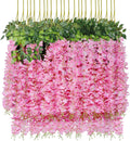Pauwer Wisteria Hanging Flowers 24 Pack Faux Wisteria Garland - Full