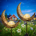 2Pack Moon Garden Solar Lights Outdoor Stakes for Beautiful Nights