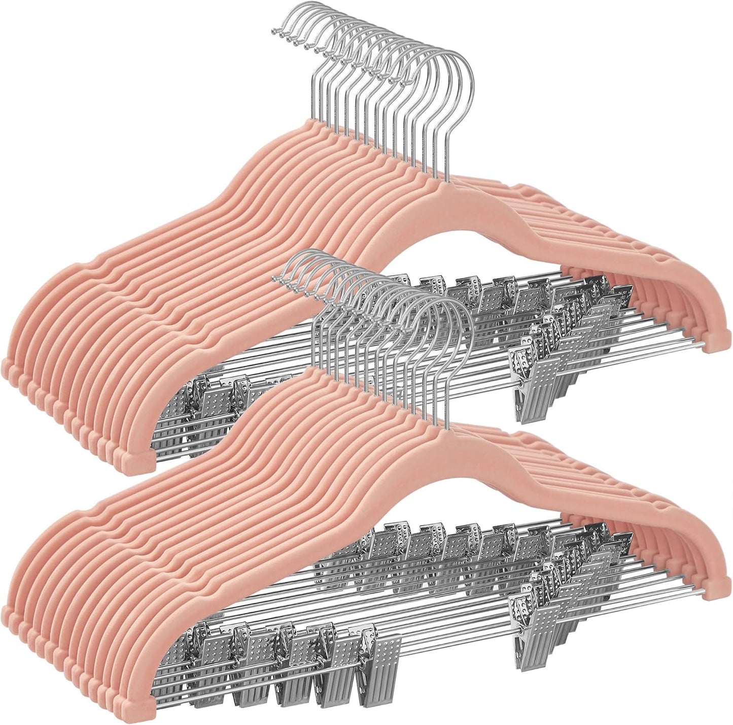SONGMICS Velvet Pants Hangers - 30-Pack Adjustable Clips Set