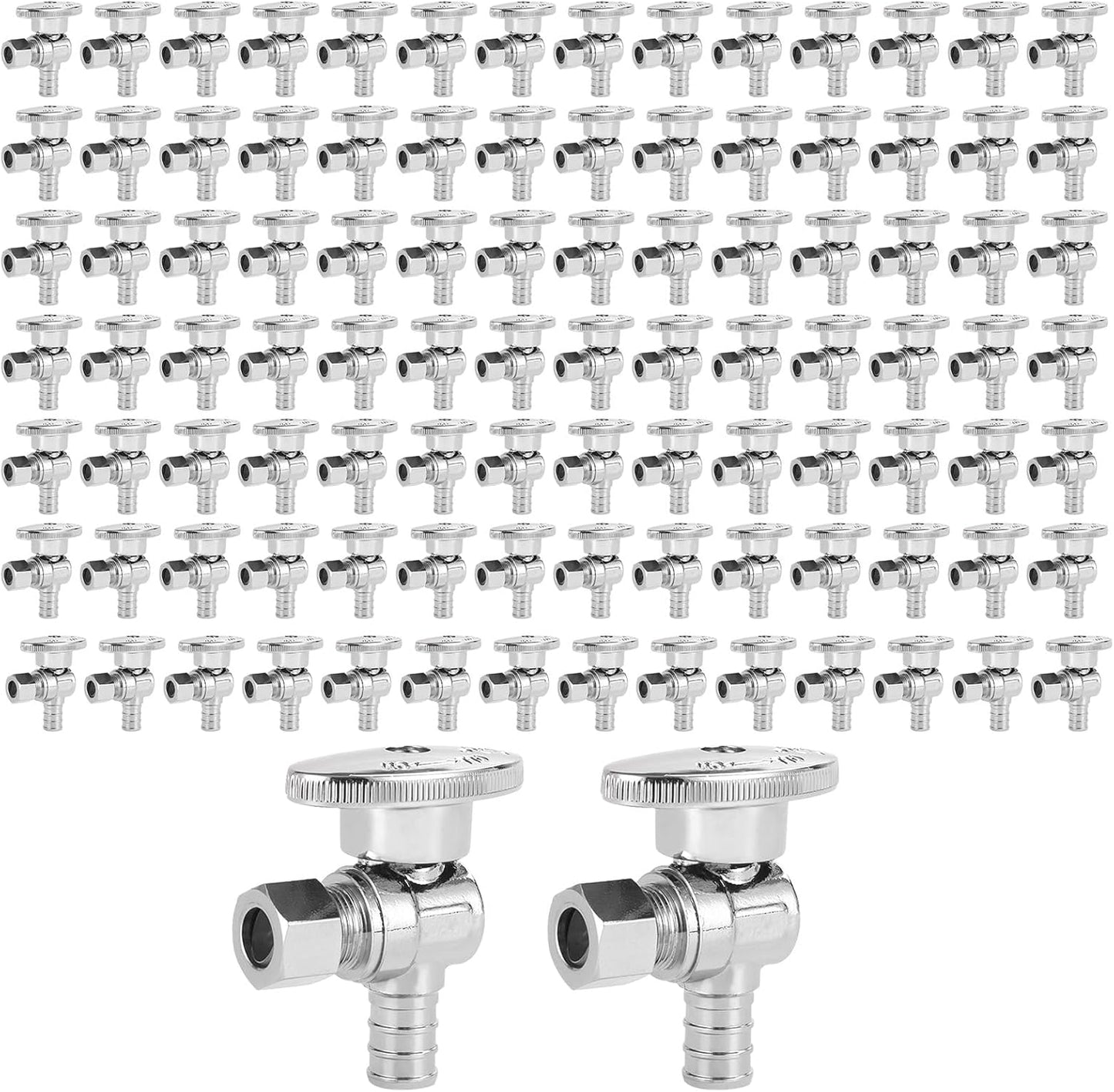EFIELD 100-Pack Shut off Valve 1/4 Turn Angle Stop Valve