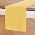 Solino Home Linen Fringe Table Runner 14 x 90 in - Marigold Yellow