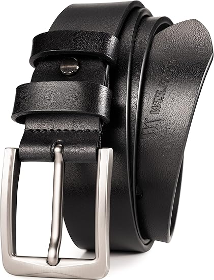 WOLFANT Full Grain Leather Belt: 100% Italian Real Solid Leather
