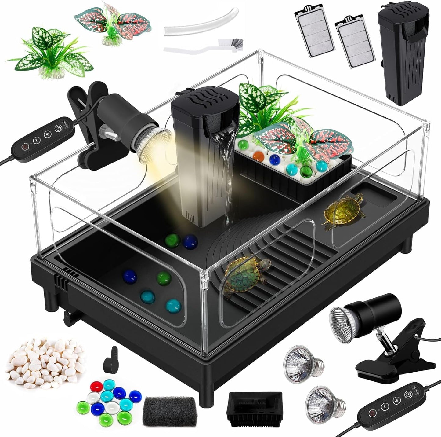 GOZILLA Small Turtle Tank Kit with Adjustable Lamp and Filter