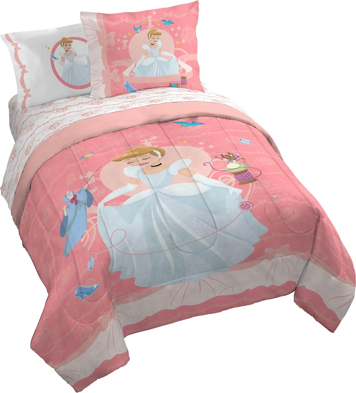 Cinderella Kids Comforter Set with Sheets and Pillow Covers