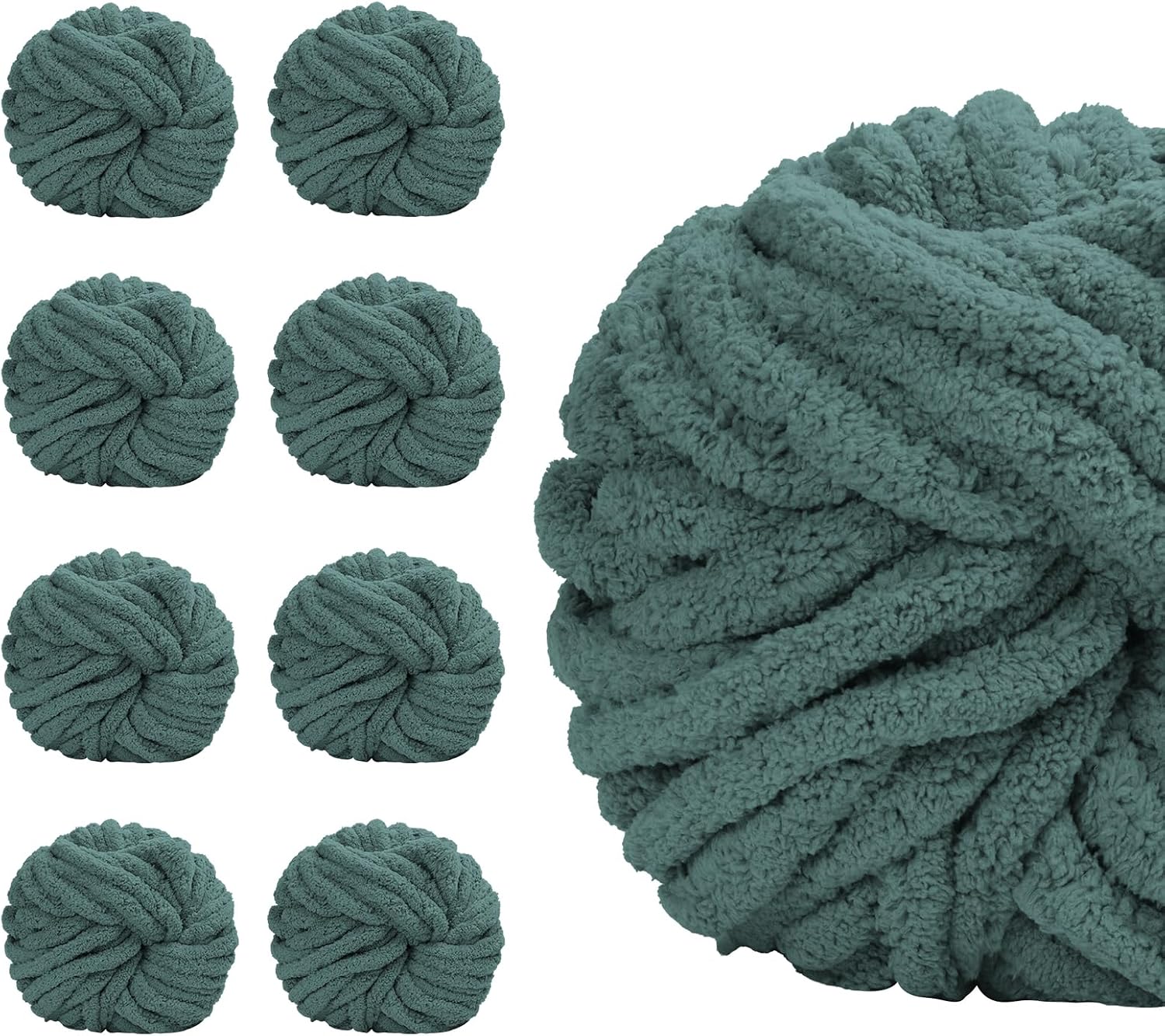 SUNTQ Chunky Chenille Yarn for Crocheting and Knitting Projects