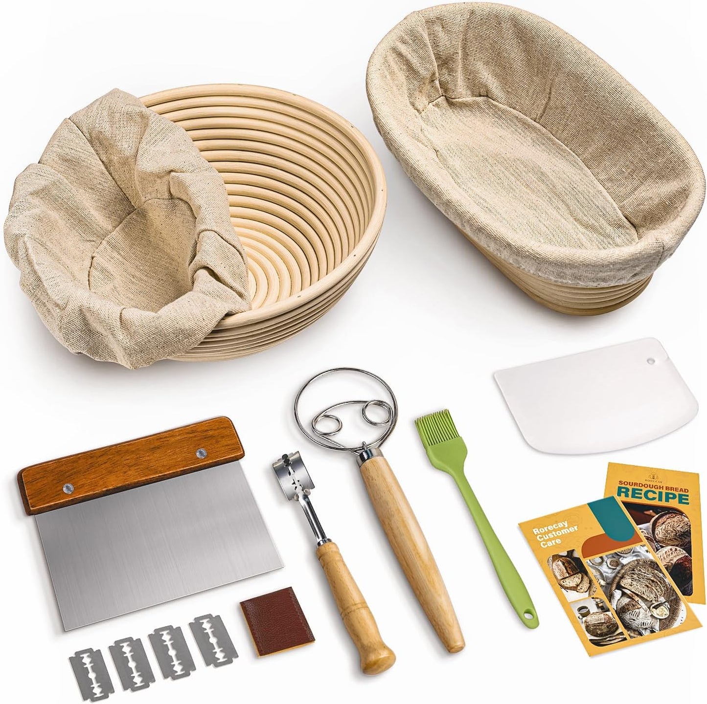 Sourdough Baking Set w/ Bread Lame, Whisk & Scrapers