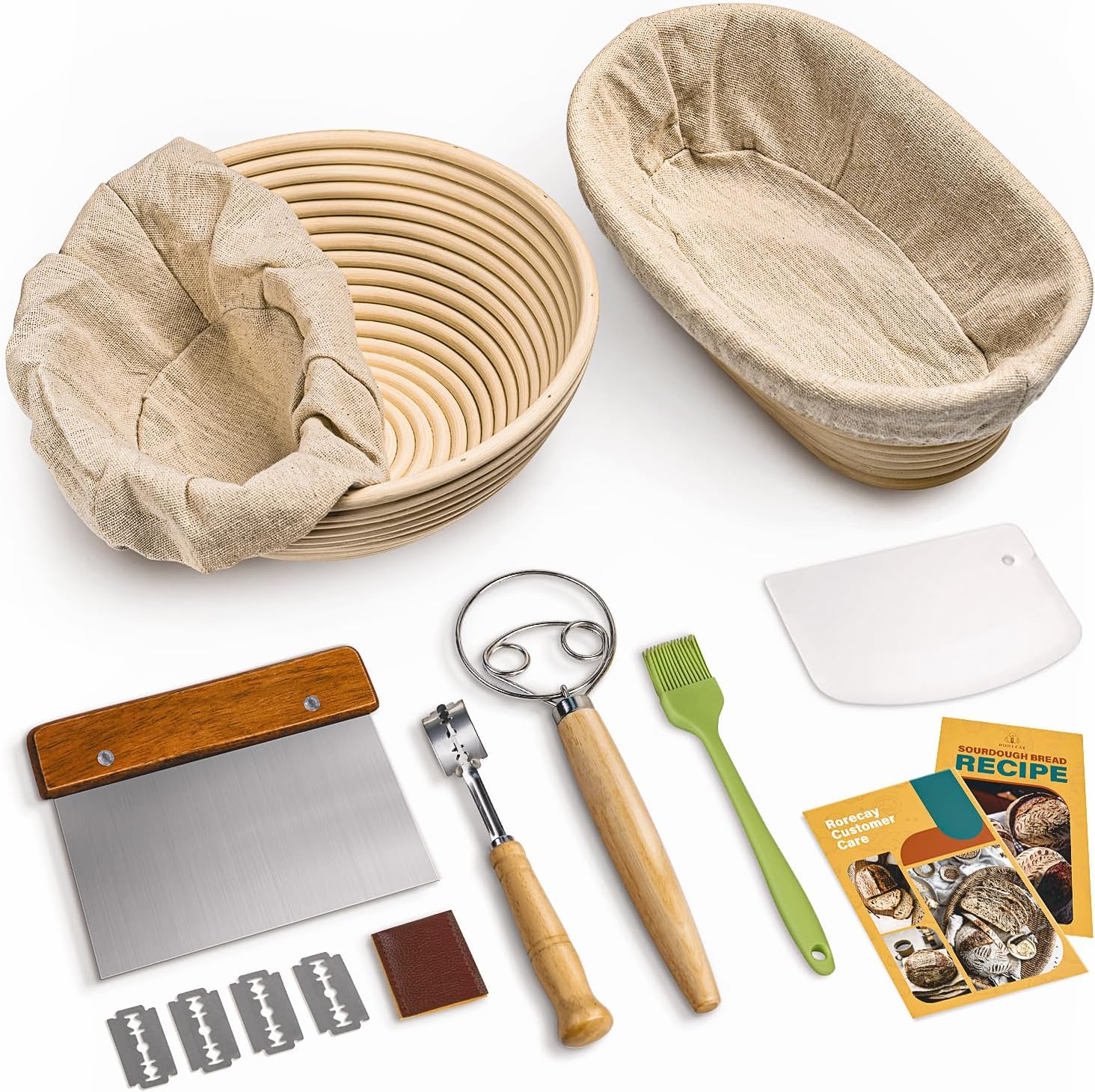 Sourdough Baking Set w/ Bread Lame, Whisk & Scrapers