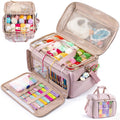 Large Yarn Storage Bag Crochet Organizer - Double-Layer Lid Design