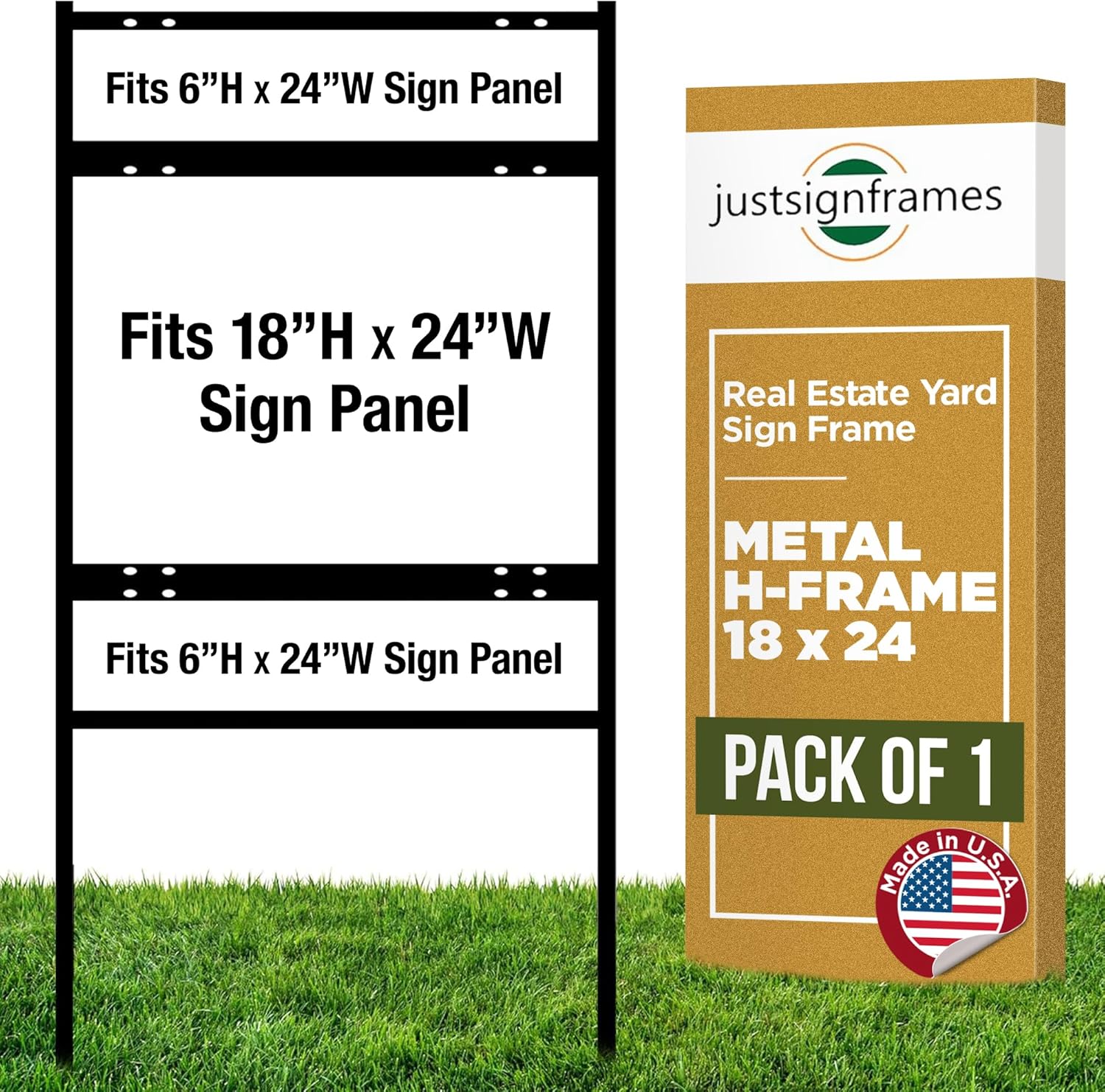 Durable Real Estate Yard Sign Metal H-Frame for Outdoor Use