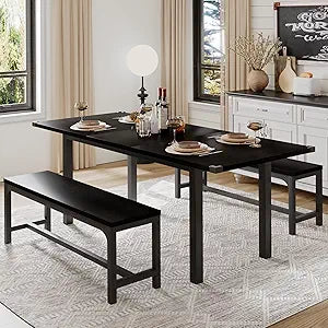 iPormis 63in Extendable Dining Table Set for Small Spaces