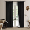 Black Pinch Pleated Linen Blackout Curtains for Elegant Spaces