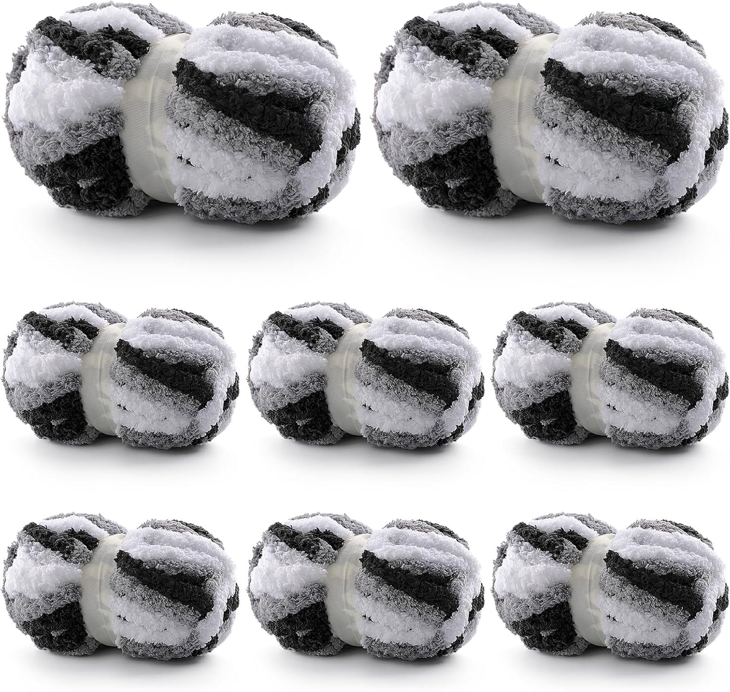 8 Pack Chunky Yarn for Hand Knitting - Soft Chenille Yarn