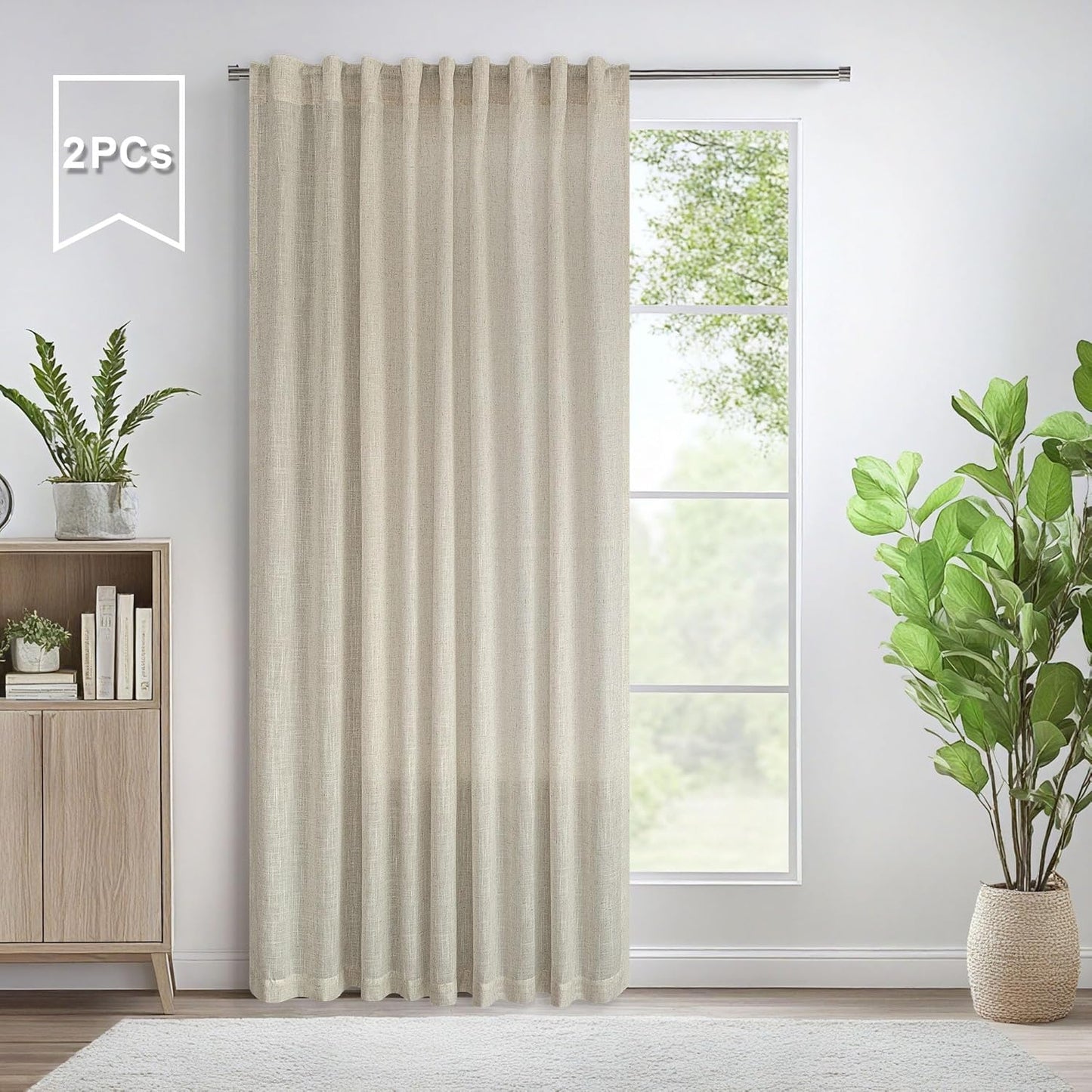 Rustic Farmhouse Curtains 60 Inch Wide for Living Room Decor