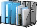 Desk File Organizer Metal Magazine Folder Holder with 5 Compartments