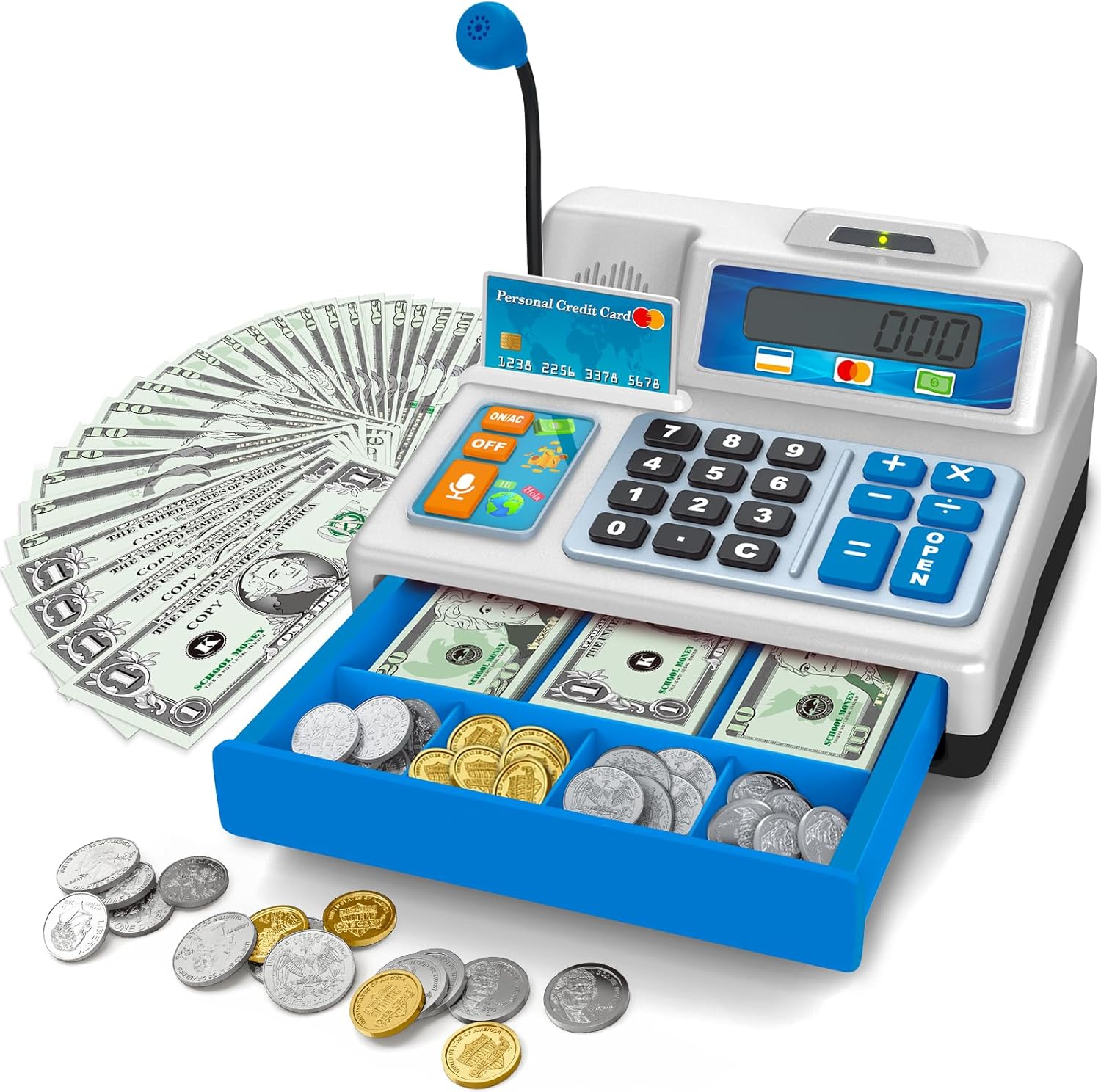 Calculator Cash Register Toy Set for Kids - 103 Pcs Fun