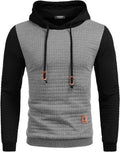 COOFANDY Mens Hooded Waffle Knit Pullover Hoodie - Casual Comfort High
