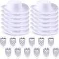 24-Piece White Cowboy Hats and Bandanas Set for Kids - Western Party