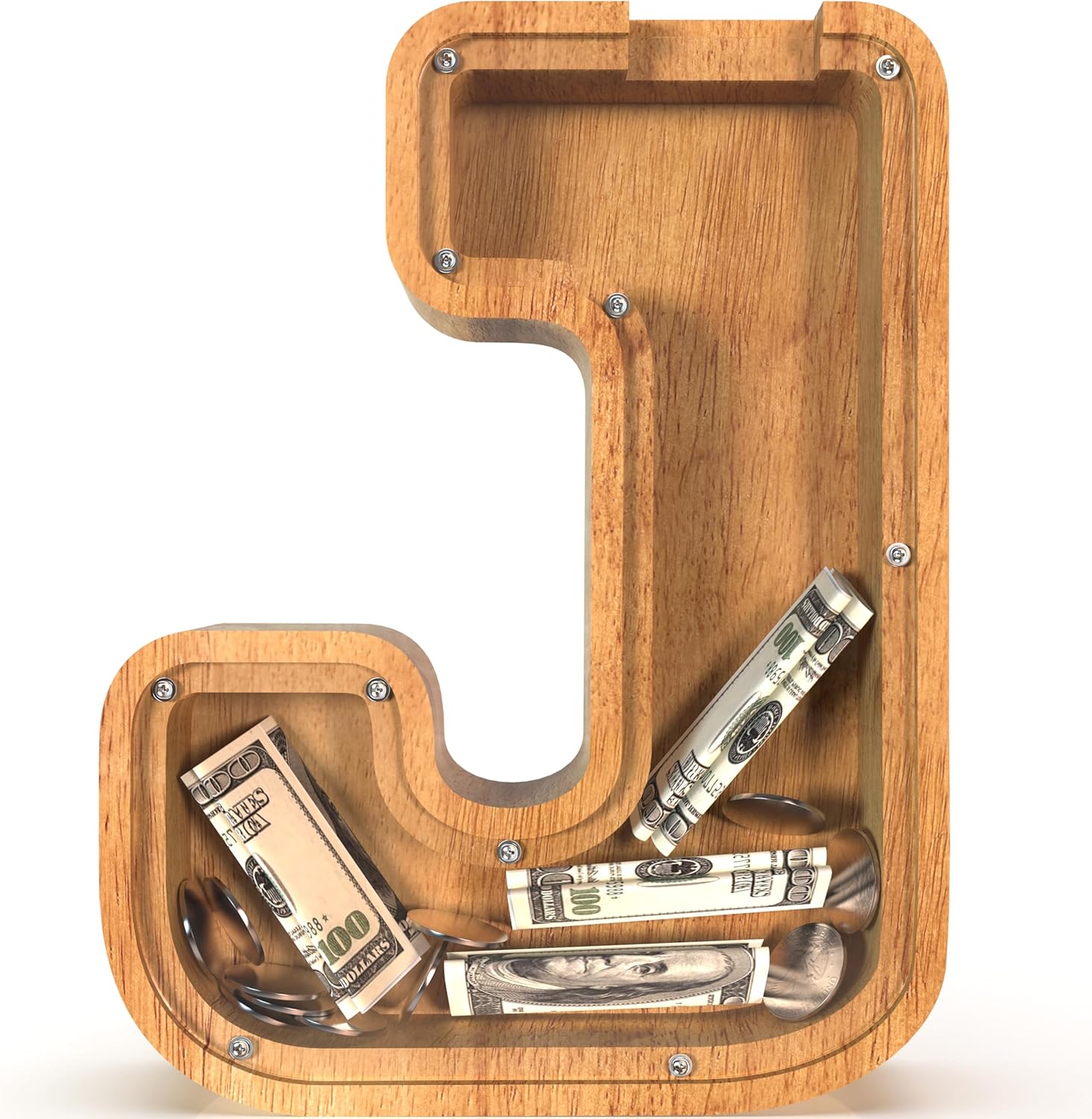 12 Inch Extra Large Wooden Letter Piggy Banks for Kids Savings