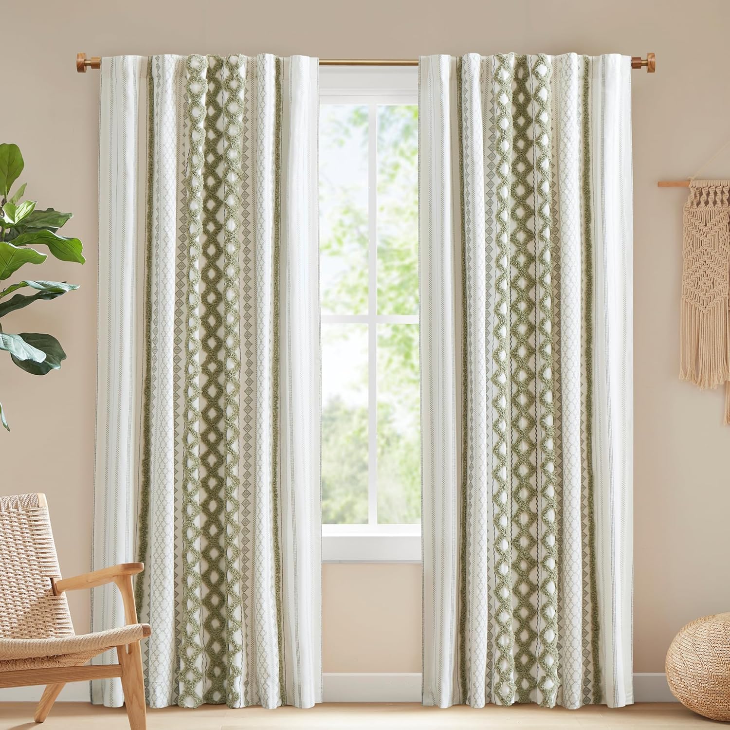 NK+Ivy Imani 100% Cotton Single Panel Curtain for Living Room