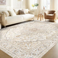 Area Rugs 5x7 Vintage Rug Washable Low Pile Non-Slip - Soft Retro