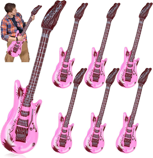 Inflatable Pink Guitars: Rock Star Party Essential