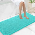 Bathroom Rug 47x20 Turquoise - Soft Chenille Shaggy Bath Mat