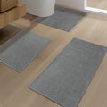 YIHOUSE Grey Bathroom Rug Sets 3 Piece - Quick Dry Thin Bath Mats