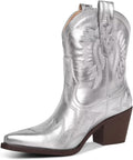 Western Boots for Women Metallic Embroidered Pointed Toe (Style MQ23)