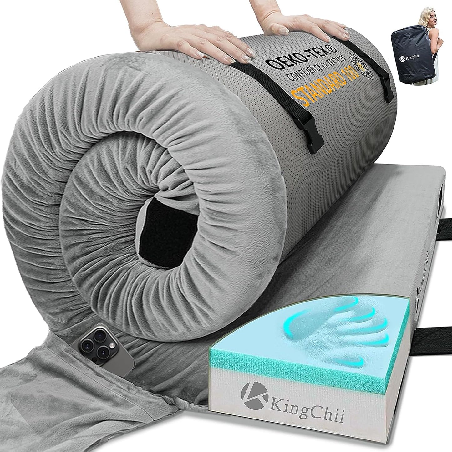 Portable Memory Foam Camping Mattress by KingChii