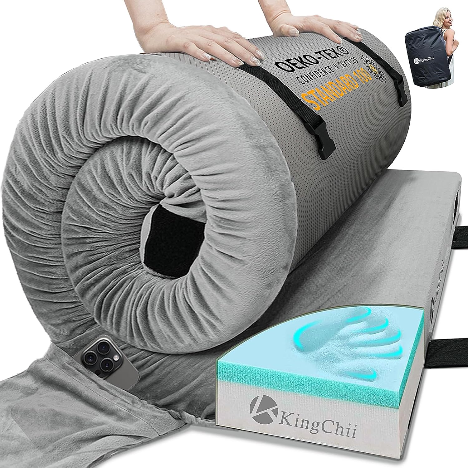 KingChii Memory Foam Camping Mattress: Portable Comfort