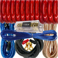 Audiobank Complete 0 Gauge 5500W Car Amplifier Wiring Kit - Red