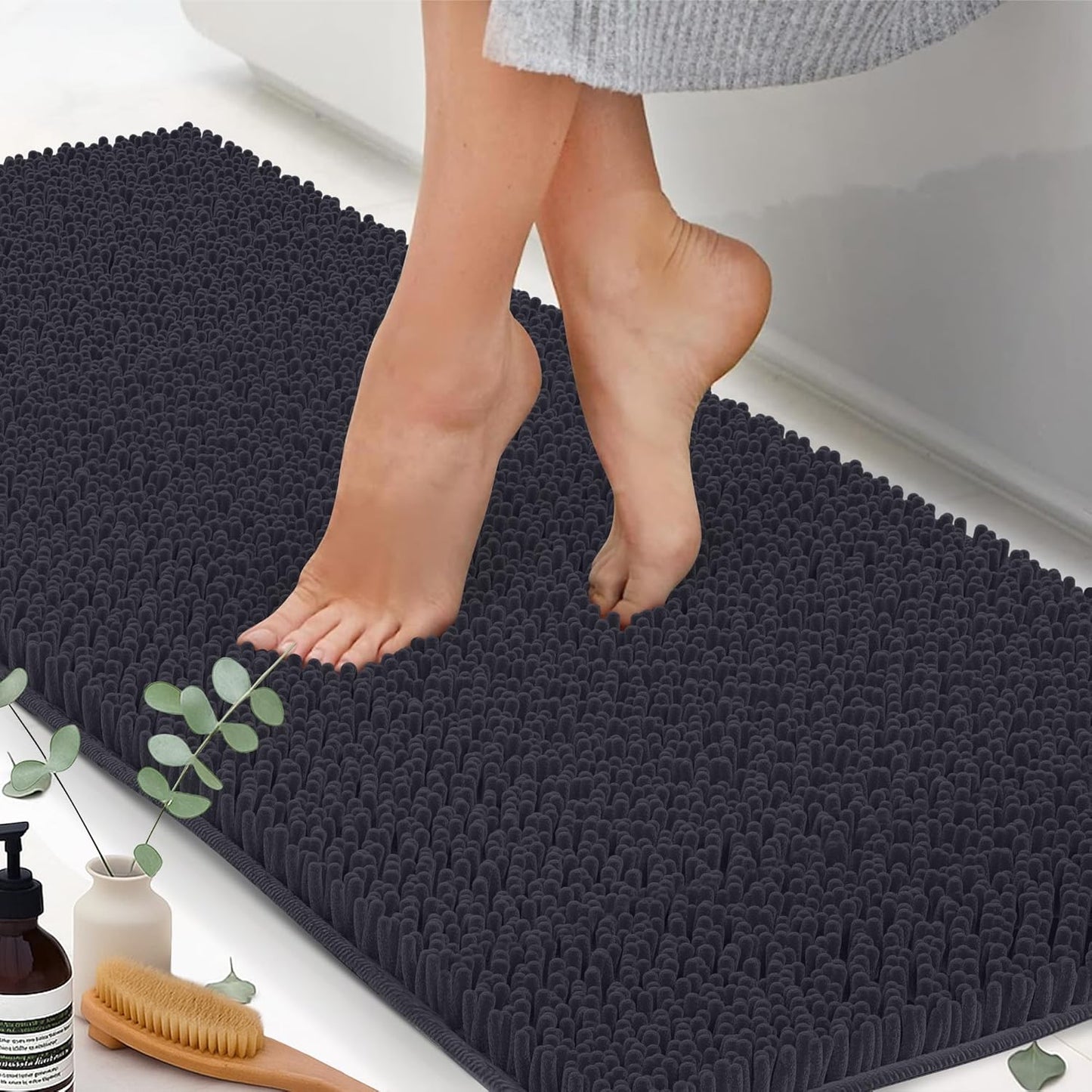 ITSOFT Plush Bathroom Rug 71x21, Non Slip Chenille Bath Mat