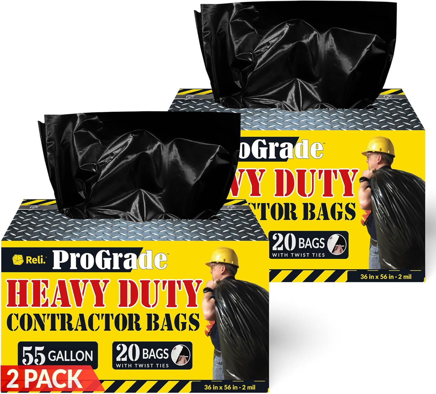 Heavy Duty Contractor Garbage Bags 55 Gallon for Tough Jobs