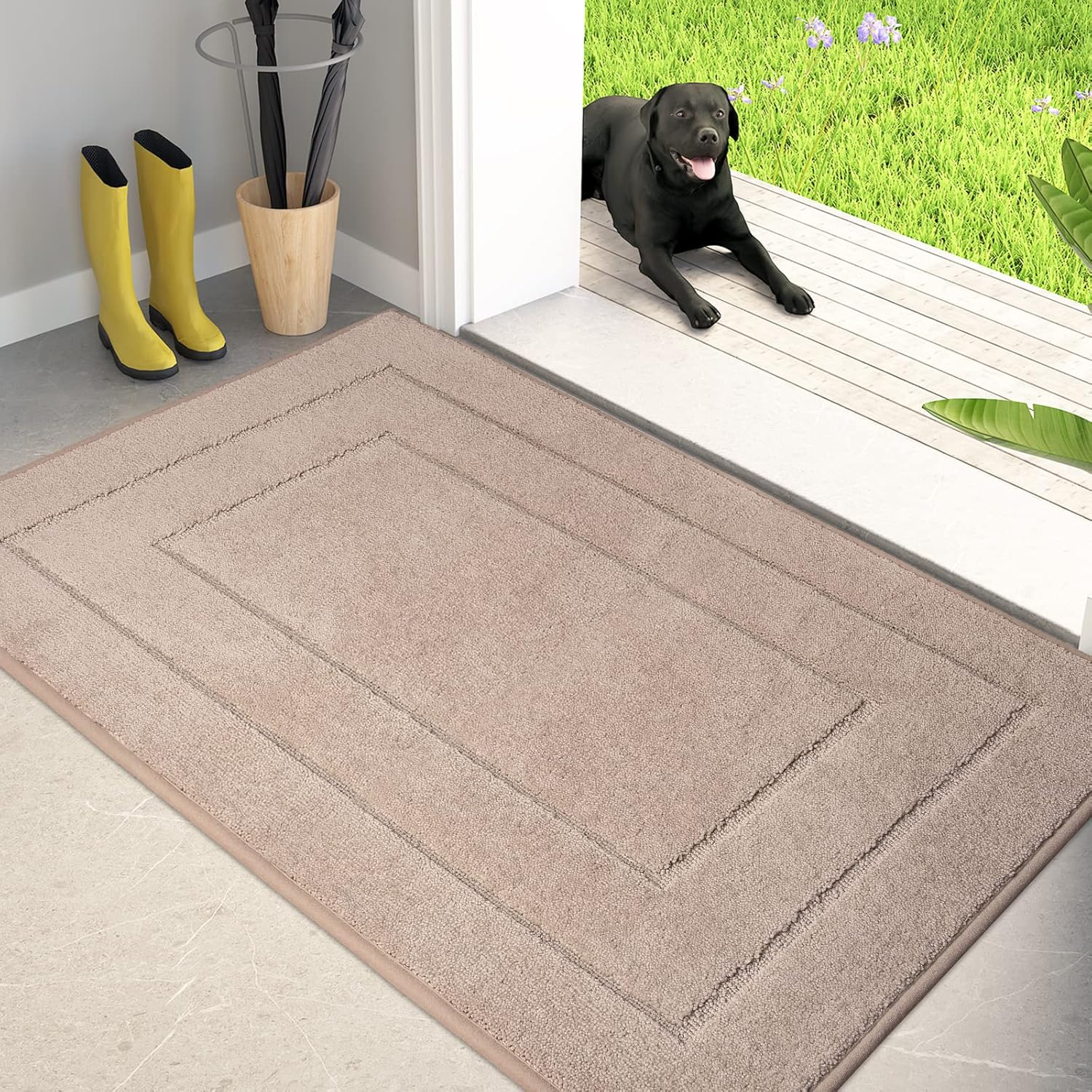 Dirt Trapping Door Mat 32in x 47in Non-Slip Super Absorbent