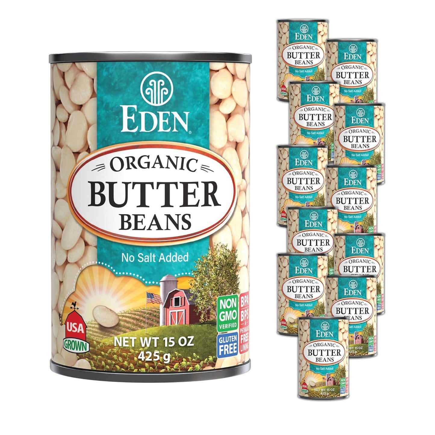 Eden Organic Butter Beans - Creamy, No Salt Added, Non GMO