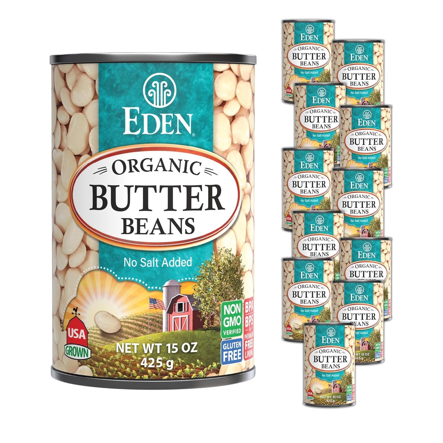 Eden Organic Butter Beans - Creamy, No Salt Added, Non GMO