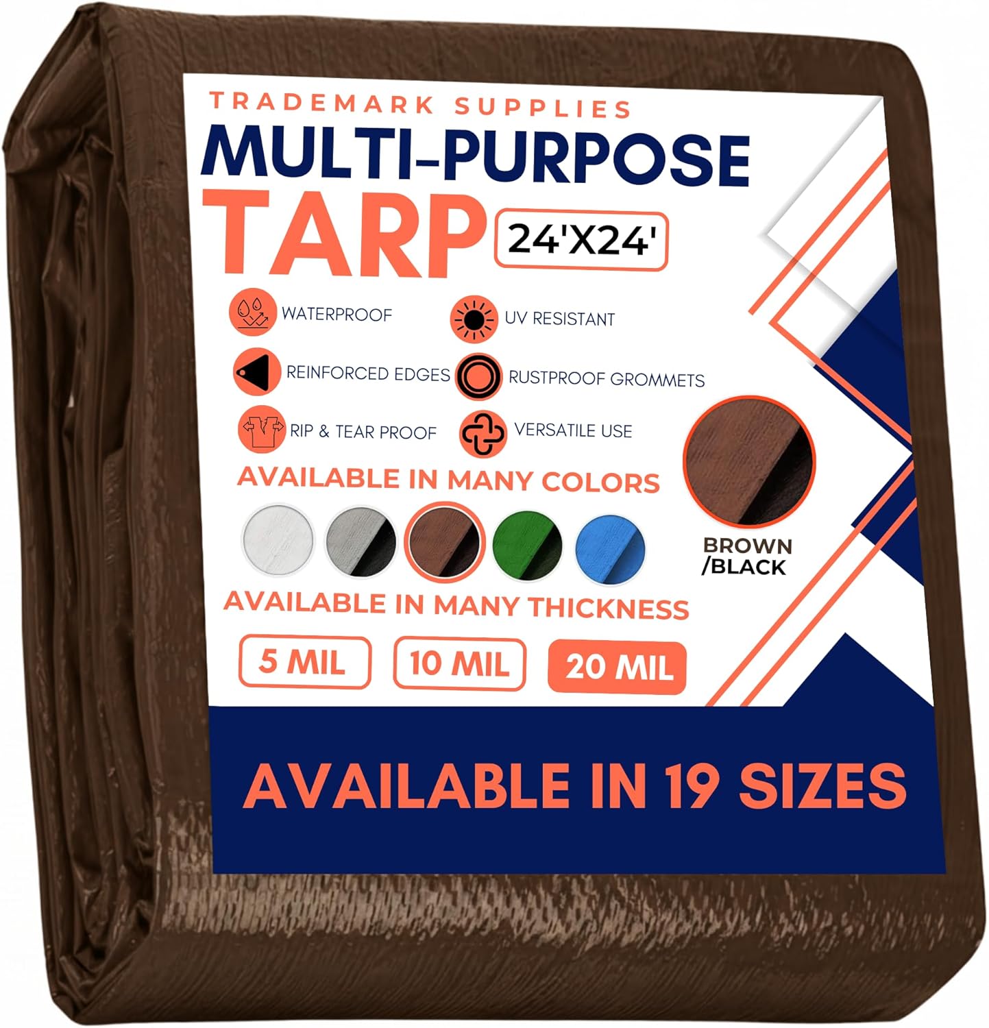 Heavy Duty Waterproof Tarp Cover for Canopy, Boat, RV, Pool