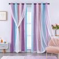 XiDi Curtains for Girls Bedroom 2 Panel Set - Starry Ombre Blackout