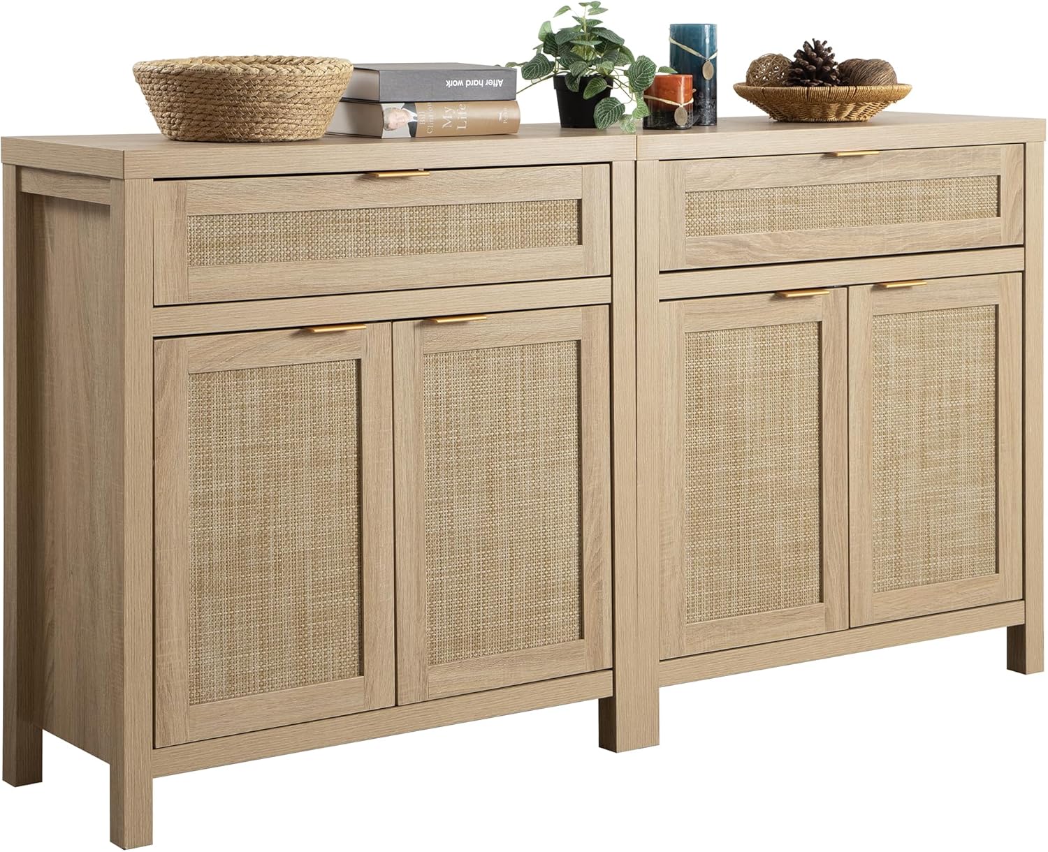SICOTAS Sideboard Buffet Storage Cabinet Set of 2 for Home